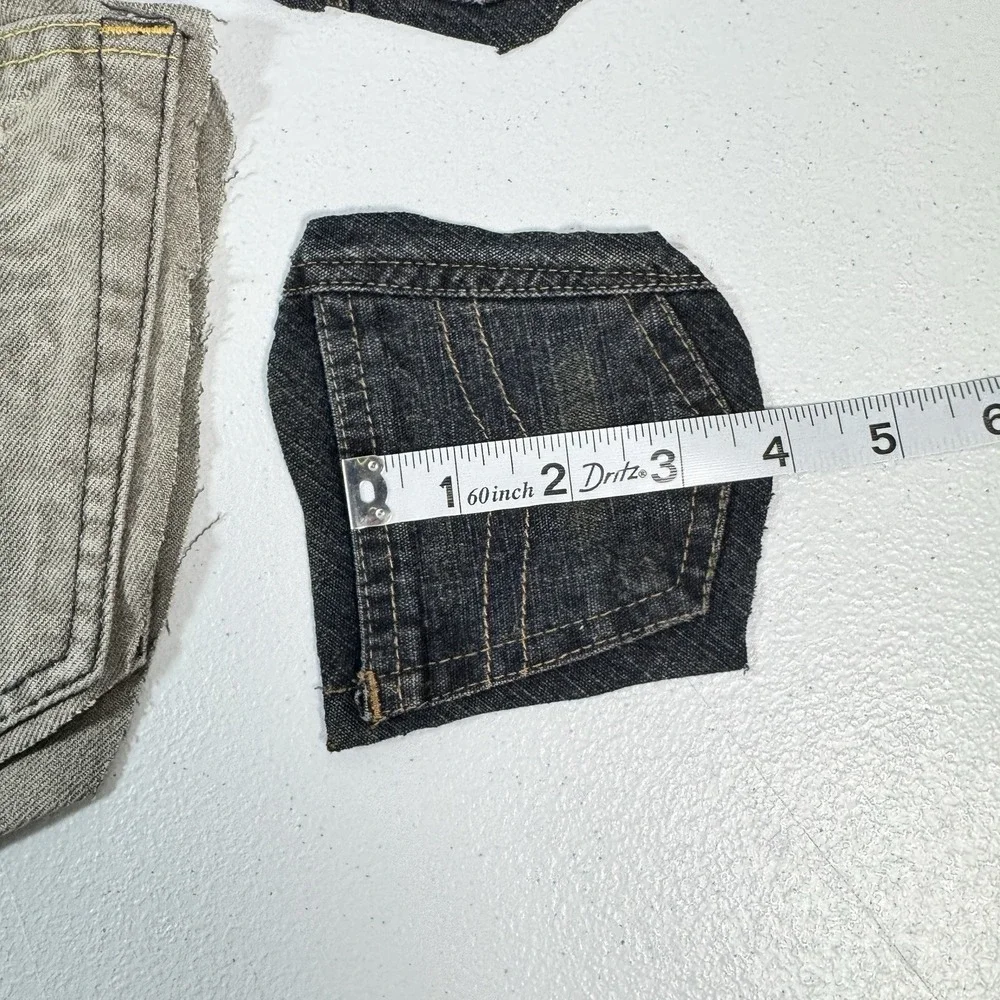 34 Denim Jean Back Pockets 17 Pairs Black Grey Sewing Quilting Crafts Upcycle